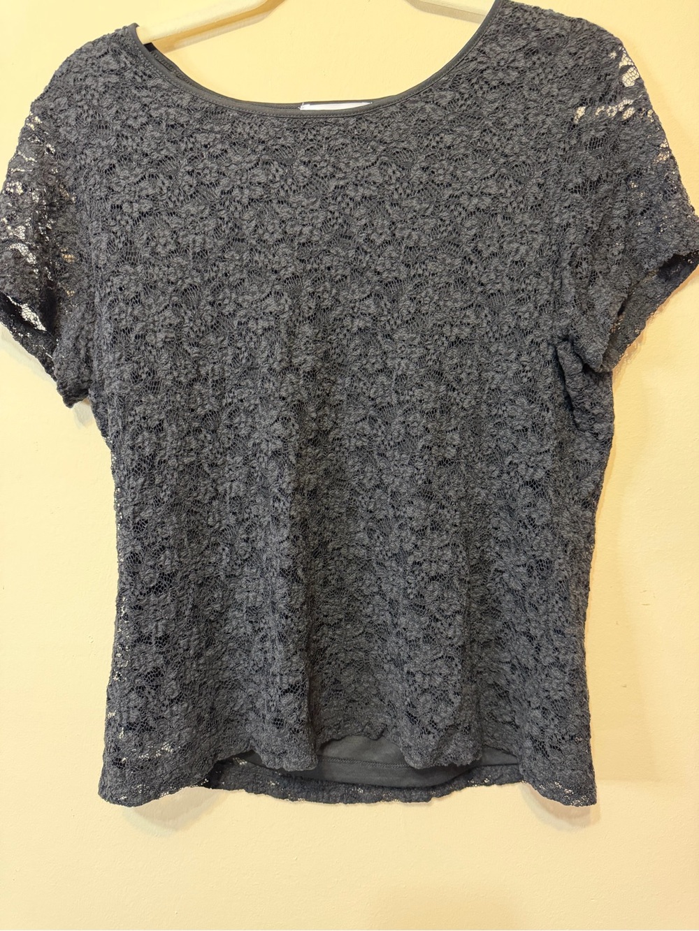 Lace Short Sleeve Top - Black 2459